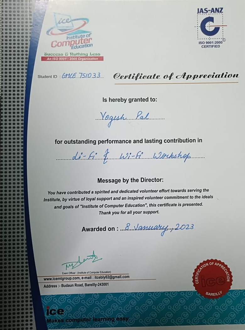 Workshop Certificate